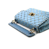 Valentino Rockstud Tessuto Moirè Azzurro