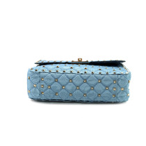 Valentino Rockstud Tessuto Moirè Azzurro