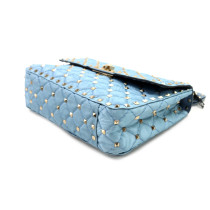 Valentino Rockstud Tessuto Moirè Azzurro