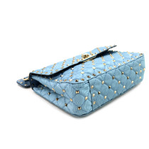 Valentino Rockstud Tessuto Moirè Azzurro