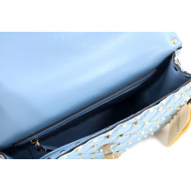 Valentino Rockstud Tessuto Moirè Azzurro