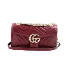 Gucci Marmont Media Pelle Rosso Ancora