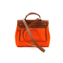 Hermes Herbag 31 Tessuto e Pelle Arancio
