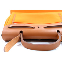 Hermes Herbag 31 Tessuto e Pelle Arancio