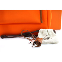 Hermes Herbag 31 Tessuto e Pelle Arancio