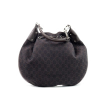 Gucci Hobo Tela e Pelle Marrone
