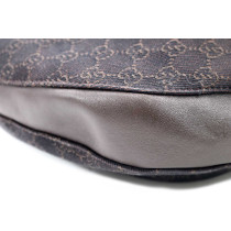Gucci Hobo Tela e Pelle Marrone