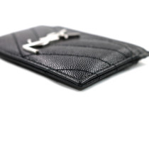 Saint Laurent Portacarte Cassandre Matelassè Pelle Nera