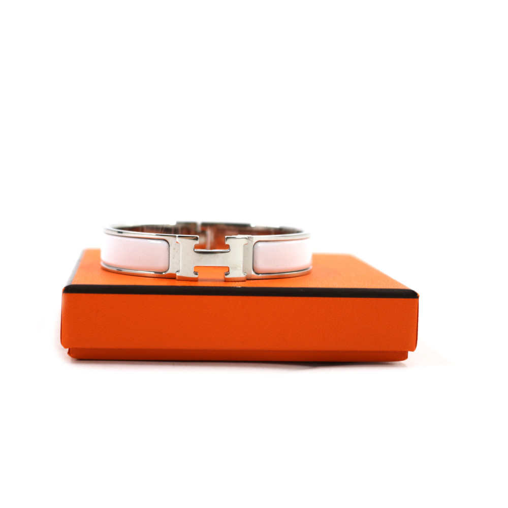 Hermès Bracciale Click H Metallo Bianco