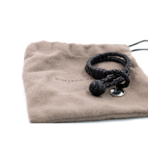 Bottega Veneta Bracciale Pelle Marrone Scuro