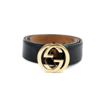 Gucci Cintura Interlocking Pelle Nera