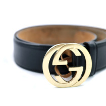 Gucci Cintura Interlocking Pelle Nera