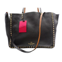 Valentino Rockstud Reversibile Nera/ Caramel