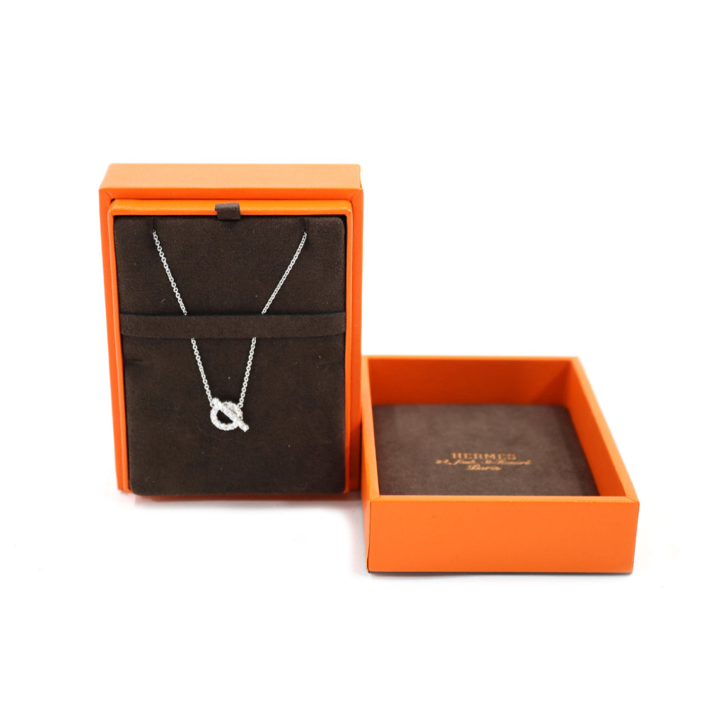 Hermes Collana Pendente Finesse Oro Bianco e Diamanti
