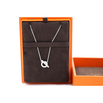 Hermes Collana Pendente Finesse Oro Bianco e Diamanti