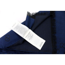 Gucci Stola Sciarpa Lana e Seta Blu