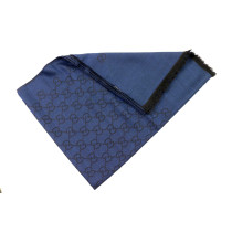 Gucci Stola Sciarpa Lana e Seta Blu