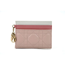 Dior Portacarte Freesia Pelle Rosa e Bianca