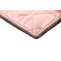 Dior Portacarte Freesia Pelle Rosa e Bianca
