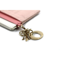 Dior Portacarte Freesia Pelle Rosa e Bianca