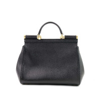 Dolce & Gabbana Sicily Media Pelle Saffiano Nera