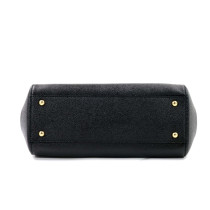 Dolce & Gabbana Sicily Media Pelle Saffiano Nera