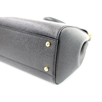 Dolce & Gabbana Sicily Media Pelle Saffiano Nera