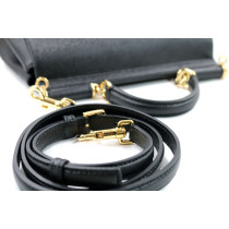 Dolce & Gabbana Sicily Media Pelle Saffiano Nera