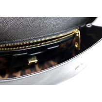 Dolce & Gabbana Sicily Media Pelle Saffiano Nera