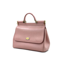 Dolce & Gabbana Sicily Media Pelle Saffiano Rosa