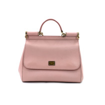 Dolce & Gabbana Sicily Media Pelle Saffiano Rosa