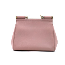Dolce & Gabbana Sicily Media Pelle Saffiano Rosa