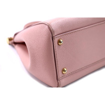 Dolce & Gabbana Sicily Media Pelle Saffiano Rosa