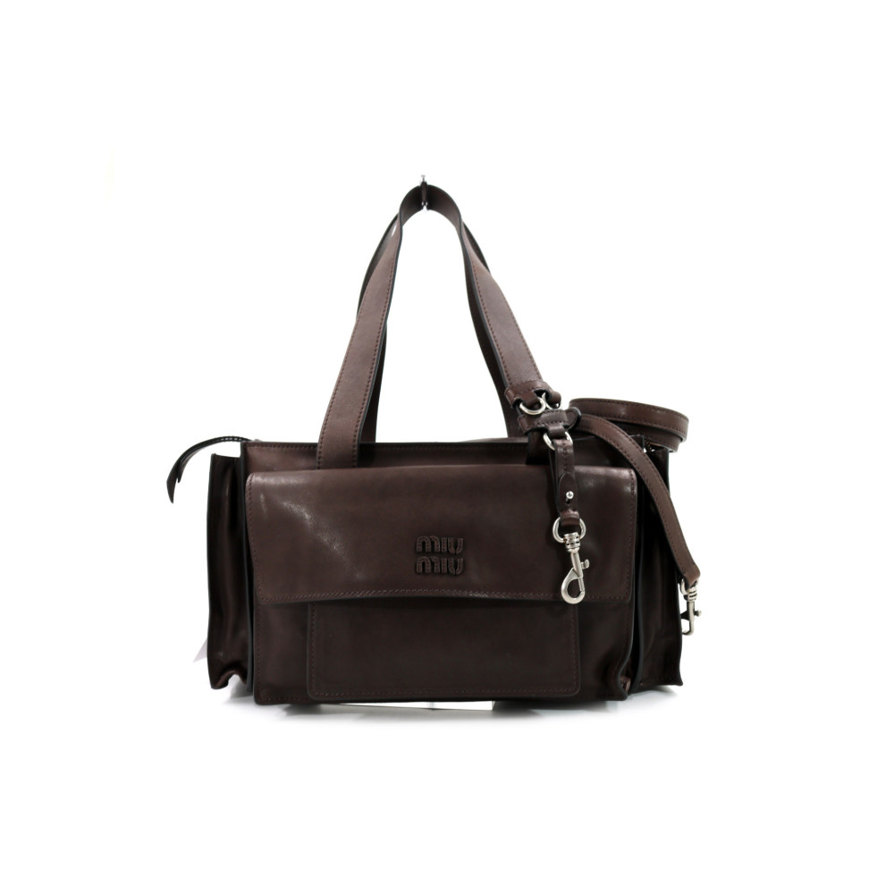 Miu Miu Utilitaire Pelle Marrone