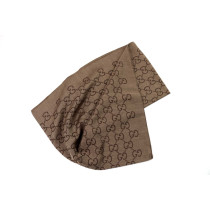 Gucci Stola Sciarpa Lana e Seta Marrone