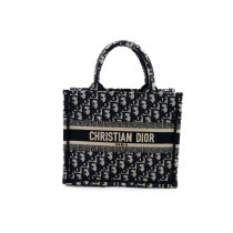 Dior Book Tote Piccola Tessuto Blu