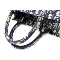 Dior Book Tote Piccola Tessuto Blu