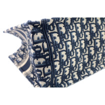 Dior Book Tote Piccola Tessuto Blu