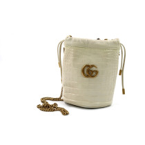 Gucci Secchiello Pelle Bianco Vintage