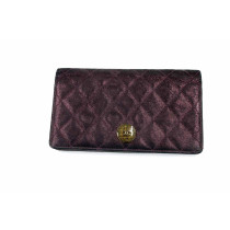 Chanel Portafoglio Tessuto Viola Scuro