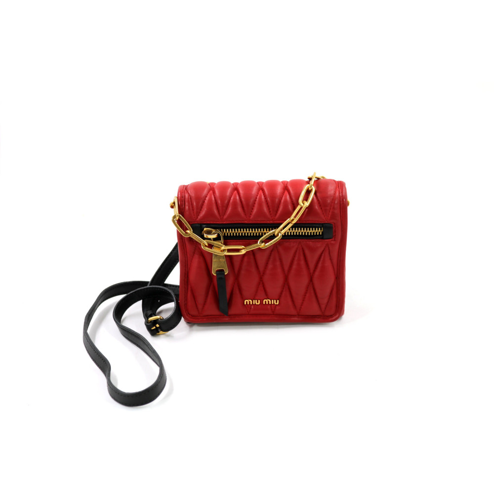 Miu Miu Tracolla Pelle Rossa e Bianca