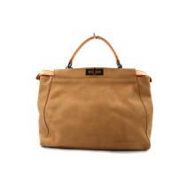 Fendi Peekaboo Selleria Pelle Beige e Salmone