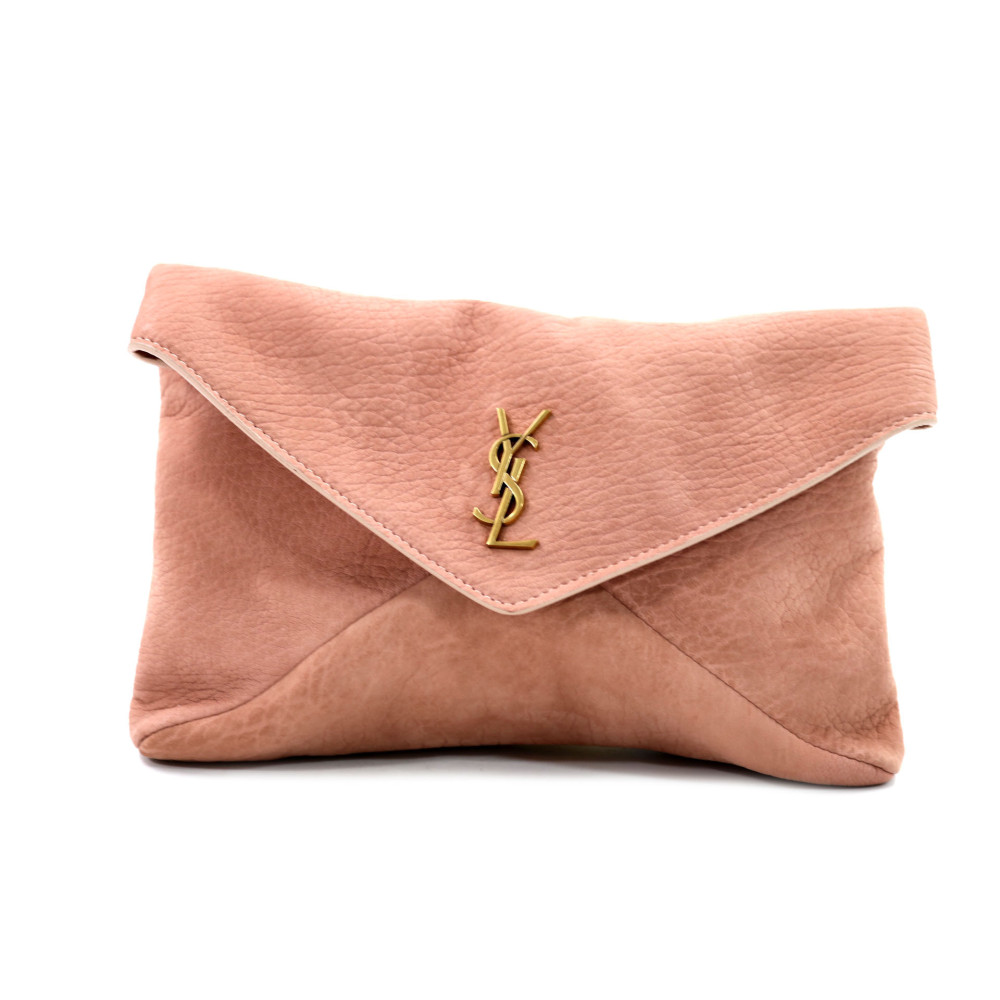 Saint Laurent Envelope Pochette Pelle d'Agnello Nude Pink