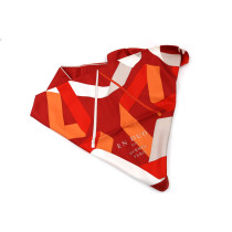 Hermes Foulard " Enduo" Seta Rossa, Bianca e Arancio