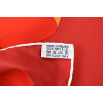 Hermes Foulard " Enduo" Seta Rossa, Bianca e Arancio