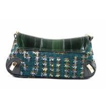 Dolce & Gabbana Pochette Tweed e Pelle Verde