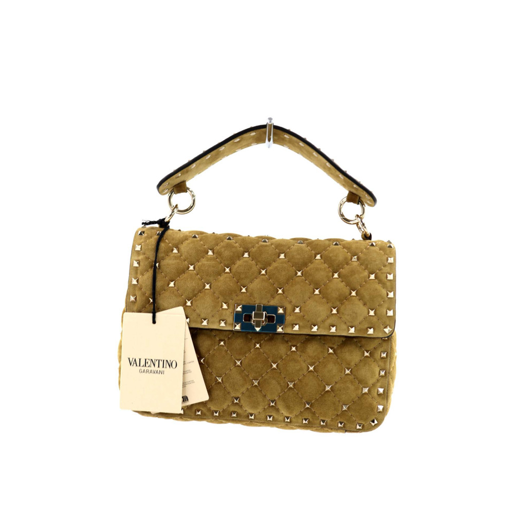 Valentino Spike Media Suede Havana Beige