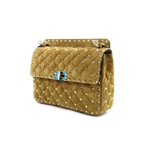 Valentino Spike Media Suede Havana Beige