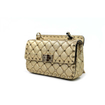 Valentino Spike Small Pelle Oro Laminato