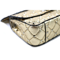 Valentino Spike Small Pelle Oro Laminato